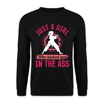 Juste une fille qui t’a botté le cul - Funny Muay - Sweat-shirt Unisexe - noir - Devant - Alina (178cm) & Michal (187cm)