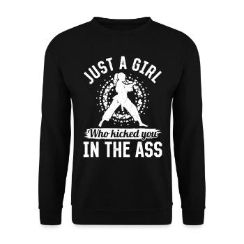 Muay Thai Girl - Just a girl who kicked you in the - Unisex Sweatshirt - black - Front - Alina (178cm) & Michal (187cm)