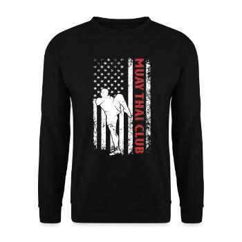 Muay Thai Club Muay Thai US Flag Muay Thai - Unisex Sweatshirt - black - Front - Alina (178cm) & Michal (187cm)