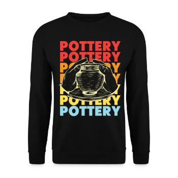 Pottery Ceramics Artist Retro - Unisex Sweatshirt - black - Front - Alina (178cm) & Michal (187cm)