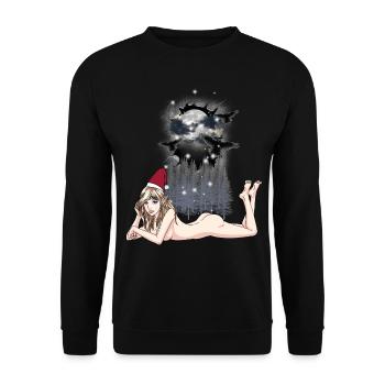 Winter fairy tale troll sexy Santa Claus Santa Claus - Unisex Sweatshirt - black - Front - Alina (178cm) & Michal (187cm)