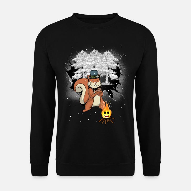 Winter Forest Squirrel Kids - Unisex Sweatshirt - black