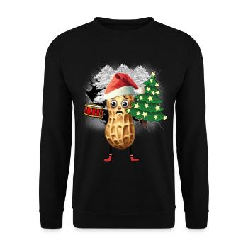 Santa Claus Peanut Santa Christmas - Unisex Sweatshirt - black - Front - Alina (178cm) & Michal (187cm)