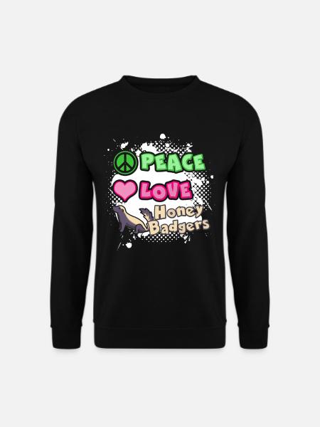 Peace Love Honey Badgers - Unisex Sweatshirt - black