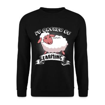 Sheep I'd Rather Be Farming - Unisex Sweatshirt - black - Front - Alina (178cm) & Michal (187cm)