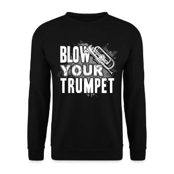Trumpet Blow Your Trumpet - Unisex Sweatshirt - black - Front - Alina (178cm) & Michal (187cm)