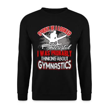 Gymnastic Thinking About Gymnastics - Unisex Sweatshirt - black - Front - Alina (178cm) & Michal (187cm)