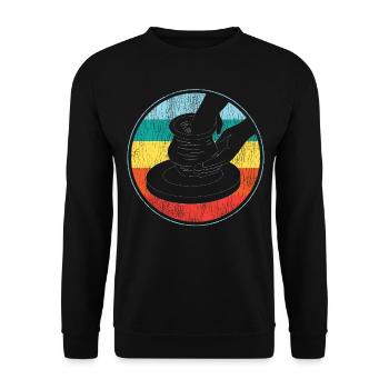 Pottery Ceramics Artist Retro - Unisex Pullover - Schwarz - Vorne - Alina (178cm) & Michal (187cm)