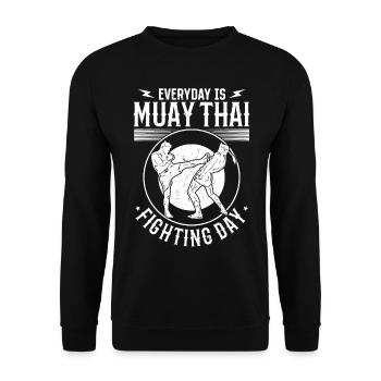 Every day is Muay Thai fighting day - Muay Thai Fi - Unisex Sweatshirt - black - Front - Alina (178cm) & Michal (187cm)