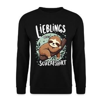 Favorite Sleep Shirt Late Riser Morning Grouches - Unisex Sweatshirt - black - Front - Alina (178cm) & Michal (187cm)