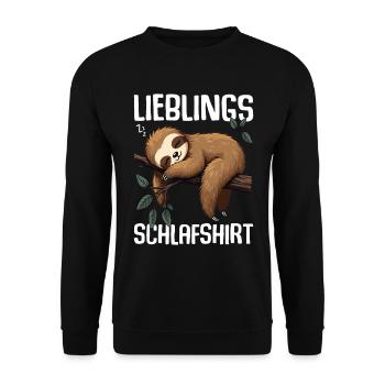 Favorite Sleep Shirt Late Riser Morning Grouches - Unisex Sweatshirt - black - Front - Alina (178cm) & Michal (187cm)