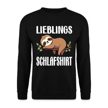 Favorite Sleep Shirt Late Riser Morning Grouches - Unisex Sweatshirt - black - Front - Alina (178cm) & Michal (187cm)