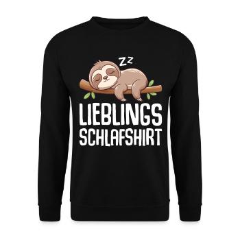 Favorite Sleep Shirt Late Riser Morning Grouches - Unisex Sweatshirt - black - Front - Alina (178cm) & Michal (187cm)