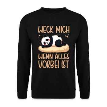 Weck Mich Wenn Alles Vorbei Ist / Langschläfer - Unisex Pullover - Schwarz - Vorne - Alina (178cm) & Michal (187cm)