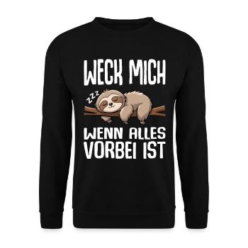 Réveille-moi quand tout est fini / Lève-tard - Sweat-shirt Unisexe - noir - Devant - Alina (178cm) & Michal (187cm)