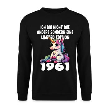 Edition Limitée 1961 Anniversaire Né 1961 - Sweat-shirt Unisexe - noir - Devant - Alina (178cm) & Michal (187cm)