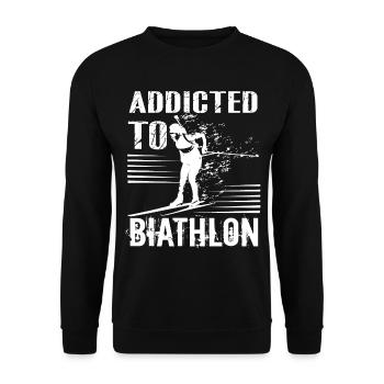 Addicted To Biathlon - Unisex Sweatshirt - black - Front - Alina (178cm) & Michal (187cm)