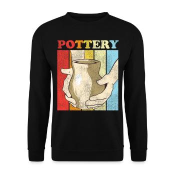 Pottery Ceramics Artist Retro - Unisex Pullover - Schwarz - Vorne - Alina (178cm) & Michal (187cm)