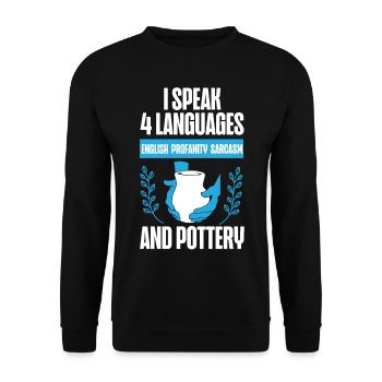 Pottery Ceramics Artist I Speak 4 - Unisex Sweatshirt - black - Front - Alina (178cm) & Michal (187cm)
