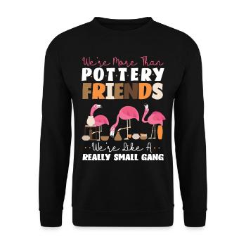 Pottery Ceramics Artist Flamingo - Unisex Sweatshirt - black - Front - Alina (178cm) & Michal (187cm)