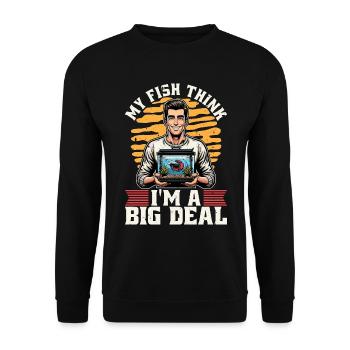 Aquarium Enthusiast My Fish Think I'm Fishkeeper - Unisex Sweatshirt - black - Front - Alina (178cm) & Michal (187cm)