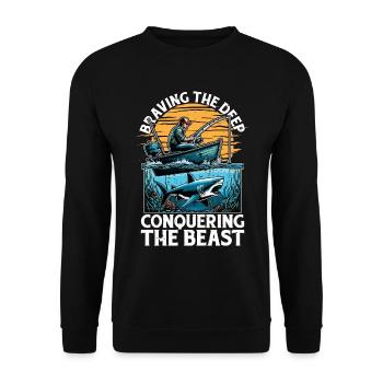 Chasse au requin Braver les amours profondes Paléontologie - Sweat-shirt Unisexe - noir - Devant - Alina (178cm) & Michal (187cm)