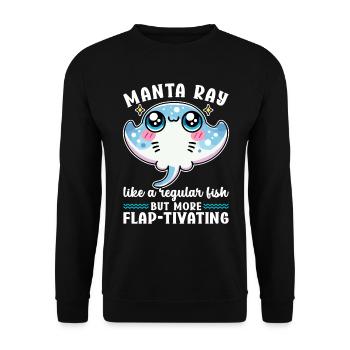 Manta Rays Great Manta Sea Creatures - Unisex Sweatshirt - black - Front - Alina (178cm) & Michal (187cm)