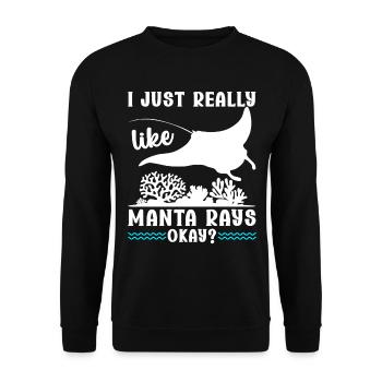 Manta Rays Great Manta Sea Creatures - Unisex Sweatshirt - black - Front - Alina (178cm) & Michal (187cm)