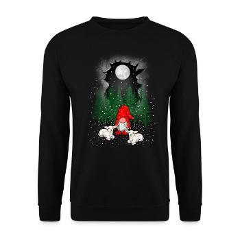 Père Noël Père Noël Noël Noël Nain Mouton - Sweat-shirt Unisexe - noir - Devant - Alina (178cm) & Michal (187cm)