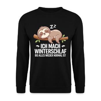 Ich Mach Winterschlaf Bis Alles Wieder Normal Ist - Unisex Pullover - Schwarz - Vorne - Alina (178cm) & Michal (187cm)