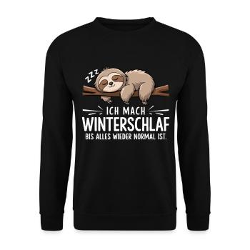 J’hiberne jusqu’à ce que tout revienne à la normale - Sweat-shirt Unisexe - noir - Devant - Alina (178cm) & Michal (187cm)