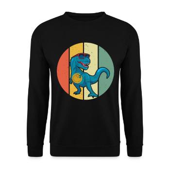 Disc Golf Dino - Disc Golfer Dinosaur Disc Golfing - Unisex Pullover - Schwarz - Vorne - Alina (178cm) & Michal (187cm)