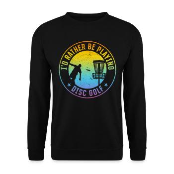 Disc golfeur - Je préfère jouer au disc golf - Sweat-shirt Unisexe - noir - Devant - Alina (178cm) & Michal (187cm)