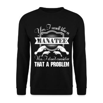 I Smell Like A Manatee - Unisex Sweatshirt - black - Front - Alina (178cm) & Michal (187cm)
