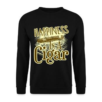 Cigar Smoking Happiness Is A Cigar - Unisex Sweatshirt - black - Front - Alina (178cm) & Michal (187cm)