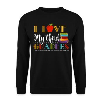 3rd Grade Teacher I Love 3rd Graders - Unisex Sweatshirt - black - Front - Alina (178cm) & Michal (187cm)