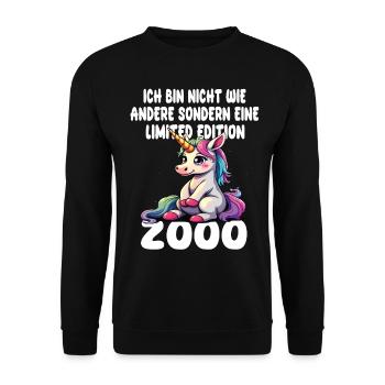 Limited Edition 2000 Geburtstag 2000 Geboren - Unisex Pullover - Schwarz - Vorne - Alina (178cm) & Michal (187cm)