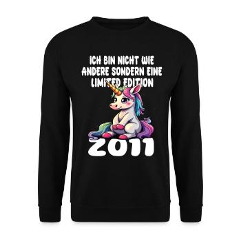 Limited Edition 2011 Geburtstag 2011 Geboren - Unisex Pullover - Schwarz - Vorne - Alina (178cm) & Michal (187cm)