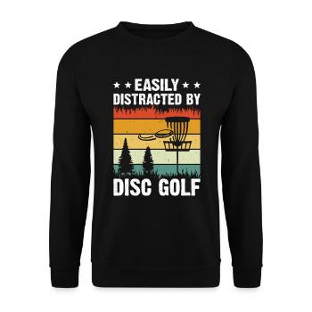 Easily Distracted By Disc Golf - Disc Golfing - Unisex Pullover - Schwarz - Vorne - Alina (178cm) & Michal (187cm)