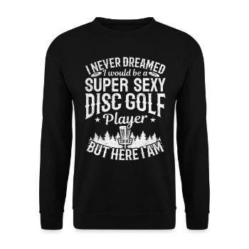 Disc Golfer - Super Sexy Disc Golf Player - Unisex Pullover - Schwarz - Vorne - Alina (178cm) & Michal (187cm)