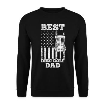 Best Disc Golf Dad - Disc Golf Daddy - Unisex Pullover - Schwarz - Vorne - Alina (178cm) & Michal (187cm)