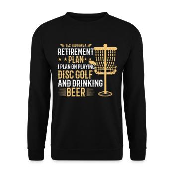 , j’ai un plan de retraite Disque de golf - Sweat-shirt Unisexe - noir - Devant - Alina (178cm) & Michal (187cm)