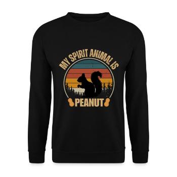 My spirit animal is peanut retro peanut lovers - Unisex Sweatshirt - black - Front - Alina (178cm) & Michal (187cm)