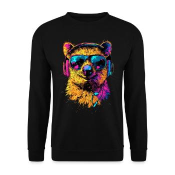 Lunettes de soleil Quokka Rainbow Australia Quokkas - Sweat-shirt Unisexe - noir - Devant - Alina (178cm) & Michal (187cm)
