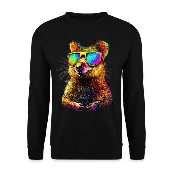 Lunettes de soleil Quokka Rainbow Australia Quokkas - Sweat-shirt Unisexe - noir - Devant - Alina (178cm) & Michal (187cm)