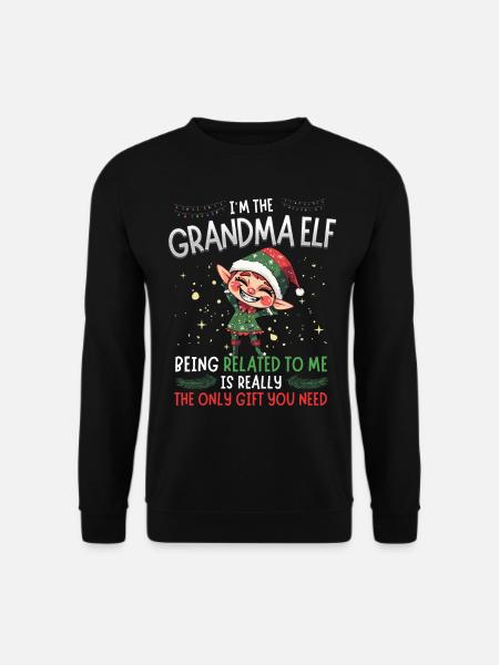 weihnachtI'm the Grandma Elf - Partnerlook Weihnac - Unisex Pullover - Schwarz