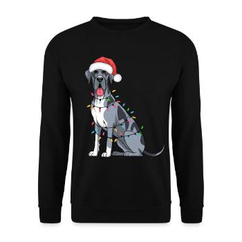 Great Dane Christmas Lights Xmas Dogs Gifts - Unisex Sweatshirt - black - Front - Alina (178cm) & Michal (187cm)