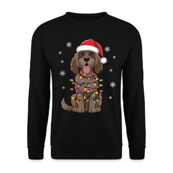 Gordon Setter Lumières de Noël Noël Chiens Cadeaux - Sweat-shirt Unisexe - noir - Devant - Alina (178cm) & Michal (187cm)