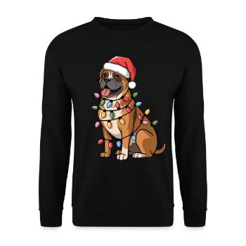 Cane Corso Christmas Lights Xmas Dogs Gifts - Unisex Sweatshirt - black - Front - Alina (178cm) & Michal (187cm)