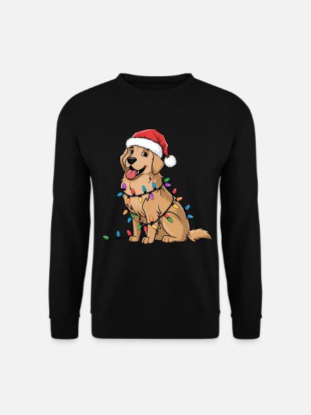 Golden Retriever Christmas Lights Xmas Dogs Gifts - Unisex Pullover - Schwarz